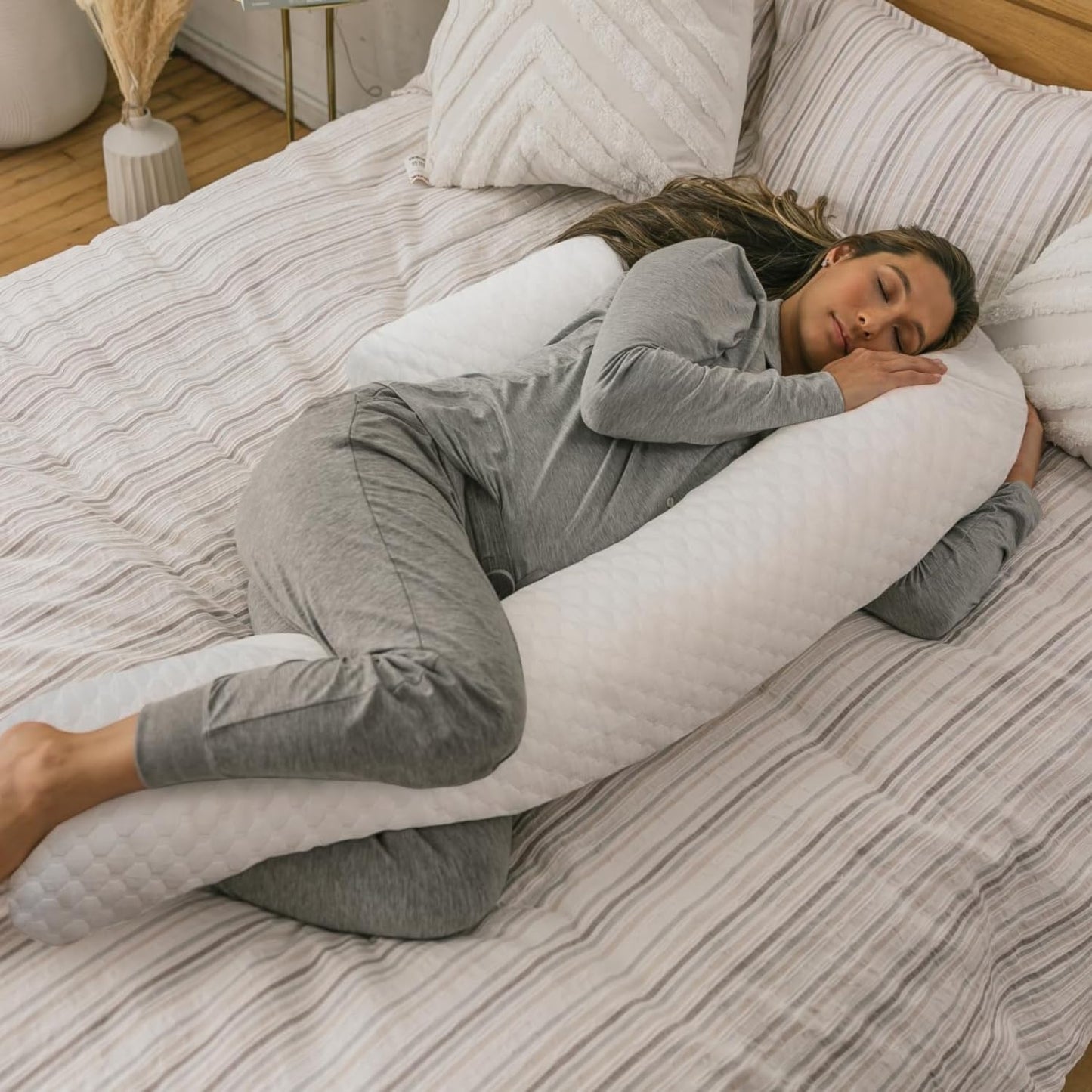 MedCline Therapeutic Full Length Body Pillow, Adjustable Shredded Memory Foam Pillow