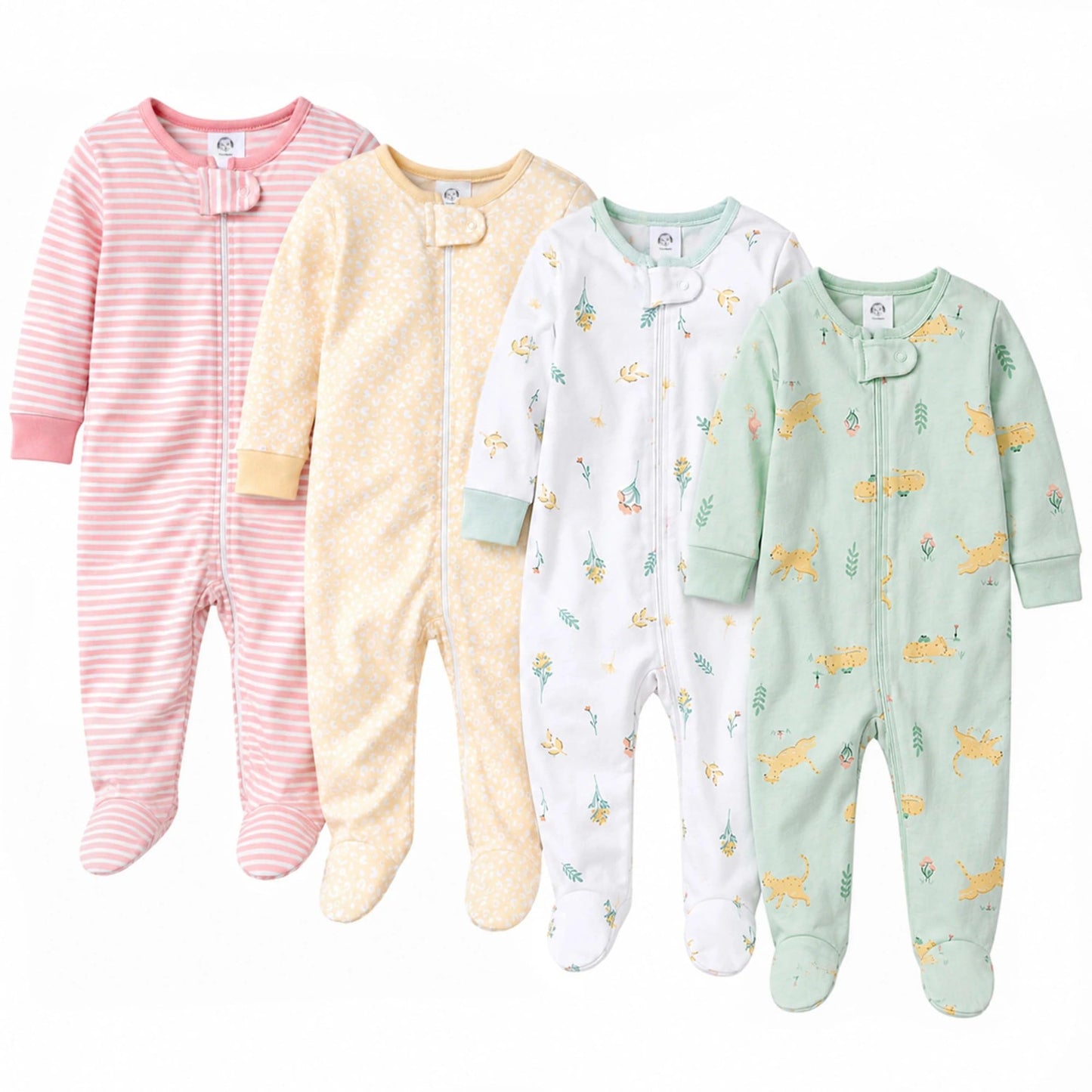 Gerber Baby Girls 4-Pack Sleep 'N Play Footie