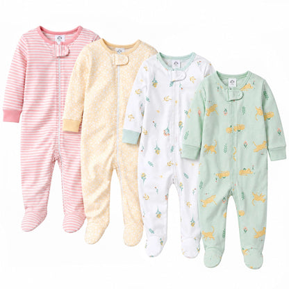 Gerber Baby Girls 4-Pack Sleep 'N Play Footie