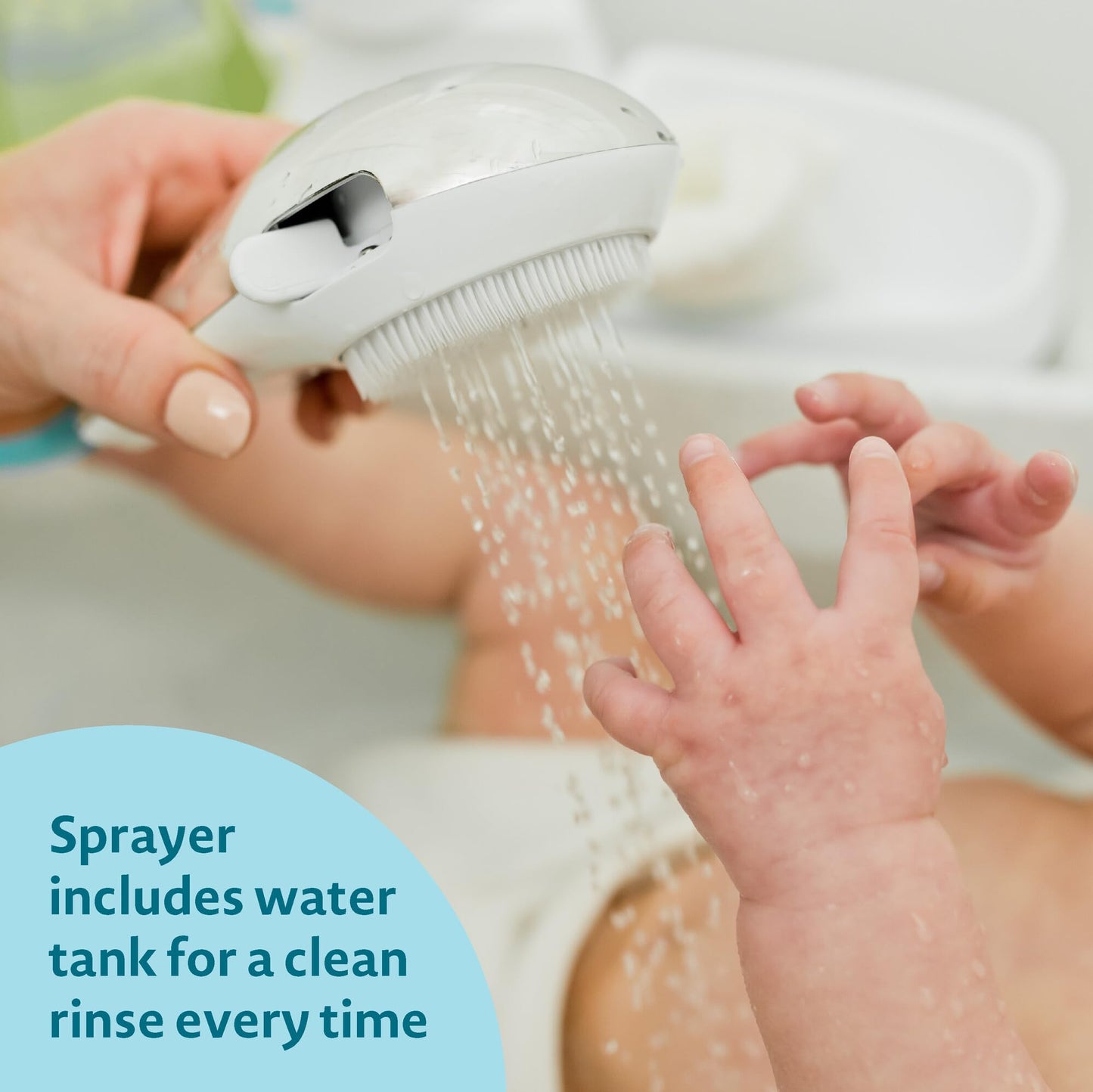 The First Years Rain Shower Baby Spa Baby Bathtub for Newborn to Toddler with Soothing Spray