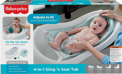 Fisher-Price™ Baby to Toddler Bath 4-in-1 Sling 'N Seat Tub with Removable Infant Support and 2 Toys
