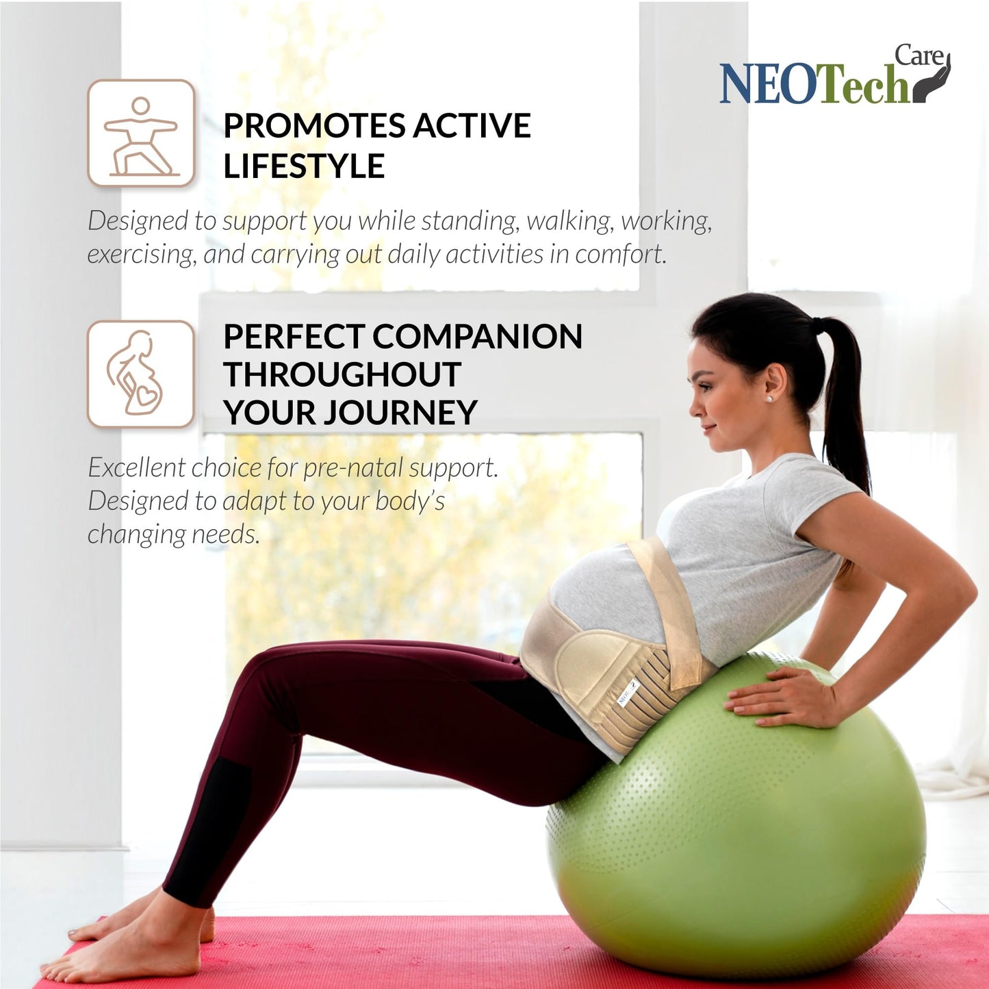 NeoTech Care Pregnancy Belly Band, Maternity Belt, for Pregnancy Belly Support, Back/Pelvic Support