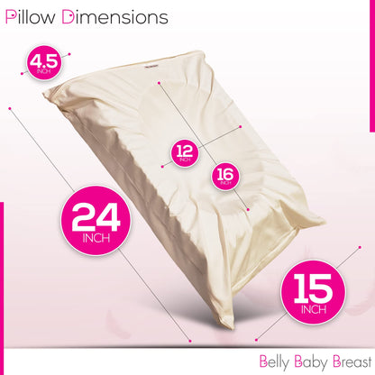 Belly Pillow, Pregnancy Pillow for Stomach Sleepers, USA Made, No Odor, Maternity Face Down for Sleeping on Stomach, Belly Sleeper, Organic Cotton Washable Cover