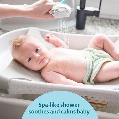 The First Years Rain Shower Baby Spa Baby Bathtub for Newborn to Toddler with Soothing Spray