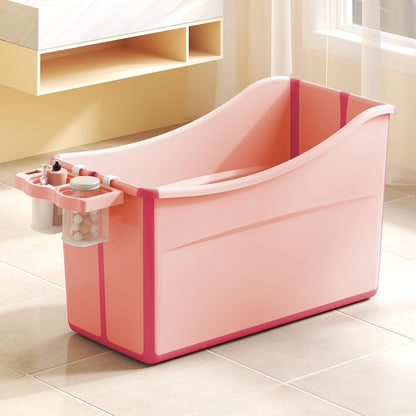 Collapsible Baby Bathtub Foldable Bathtub for Toddler Portable with Thermometer and Storage