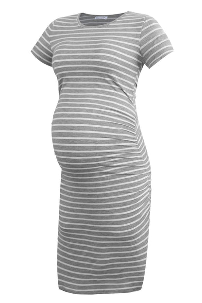 Smallshow Women's Short Sleeve Maternity Dress Ruched Pregnancy Clothes