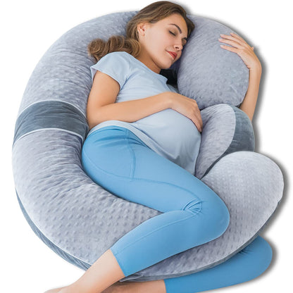 QUEEN ROSE E Shaped Pregnancy Pillows, Detachable Maternity Body Pillow for Sleeping