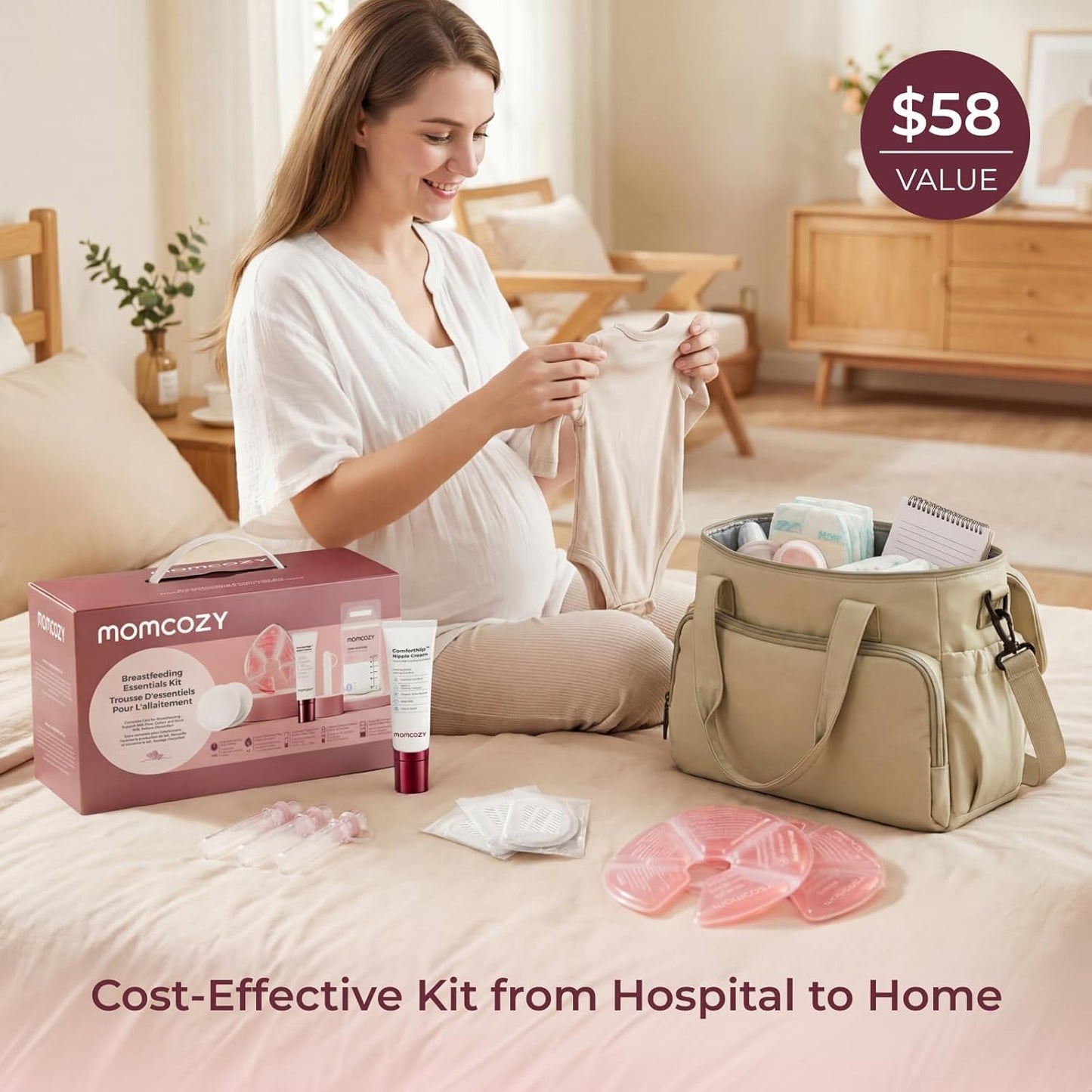 Momcozy 73PC Breastfeeding Essentials Kit,New Moms Postpartum Essentials