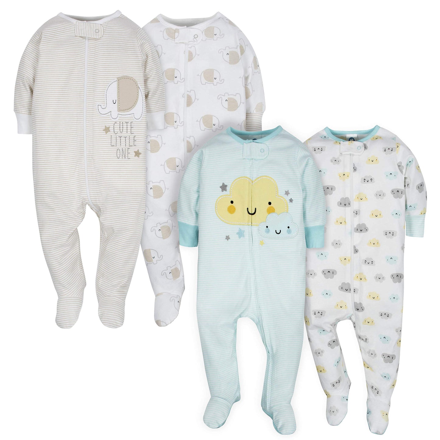Gerber Baby Girls 4-Pack Sleep 'N Play Footie