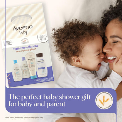 Aveeno Baby Gift Set, Baby Skincare Set with Nourishing Baby Body Wash & Shampoo, Calming Bath Wash, All Over Baby Wipes, Daily Moisturizing Lotion, & Baby Balm, 5 Items