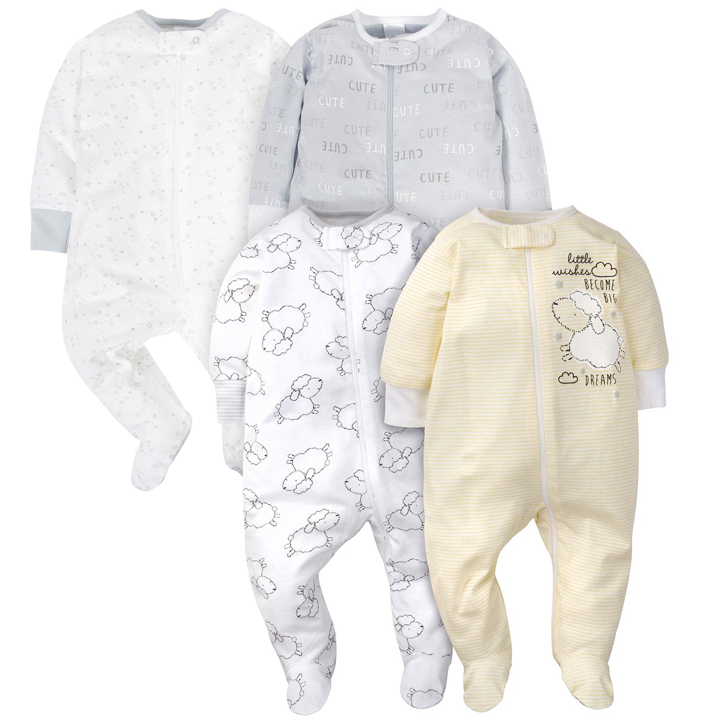 Gerber Baby Girls 4-Pack Sleep 'N Play Footie