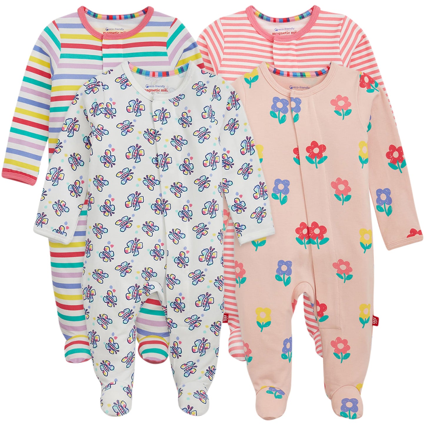 Magnetic Me Cloudstretch 4-Pack Bundle | Magnetic Baby Footie Pajamas
