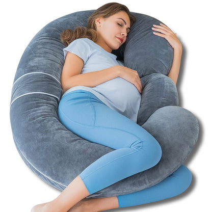 QUEEN ROSE E Shaped Pregnancy Pillows, Detachable Maternity Body Pillow for Sleeping
