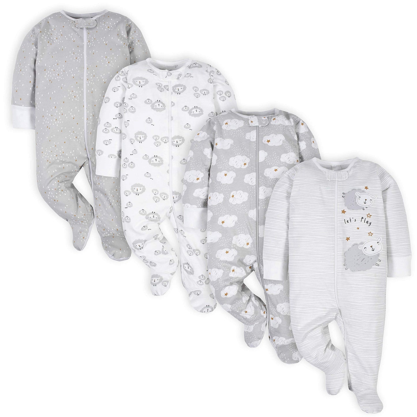 Gerber Baby Girls 4-Pack Sleep 'N Play Footie