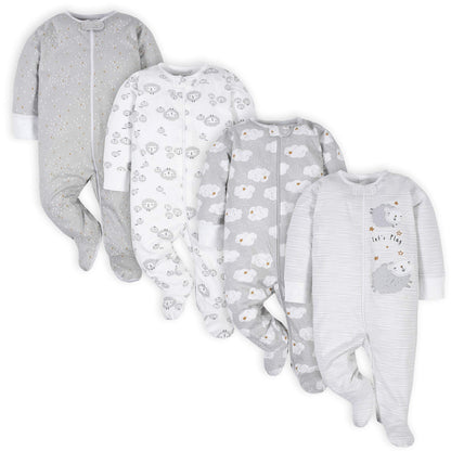 Gerber Baby Girls 4-Pack Sleep 'N Play Footie