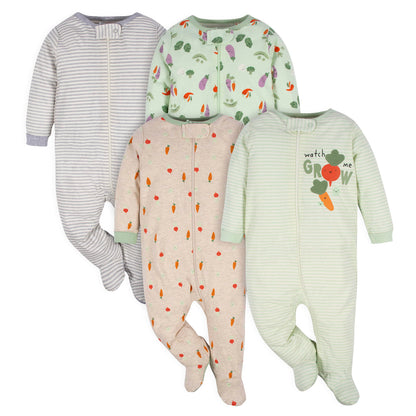 Gerber Baby Girls 4-Pack Sleep 'N Play Footie