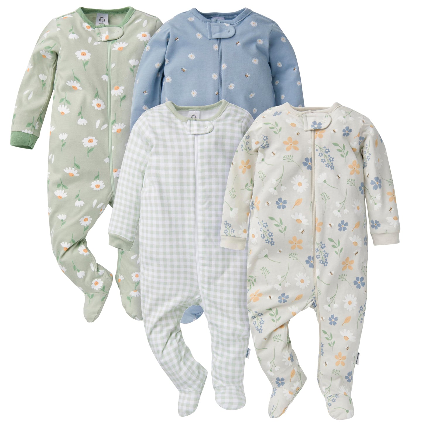 Gerber Baby Girls 4-Pack Sleep 'N Play Footie
