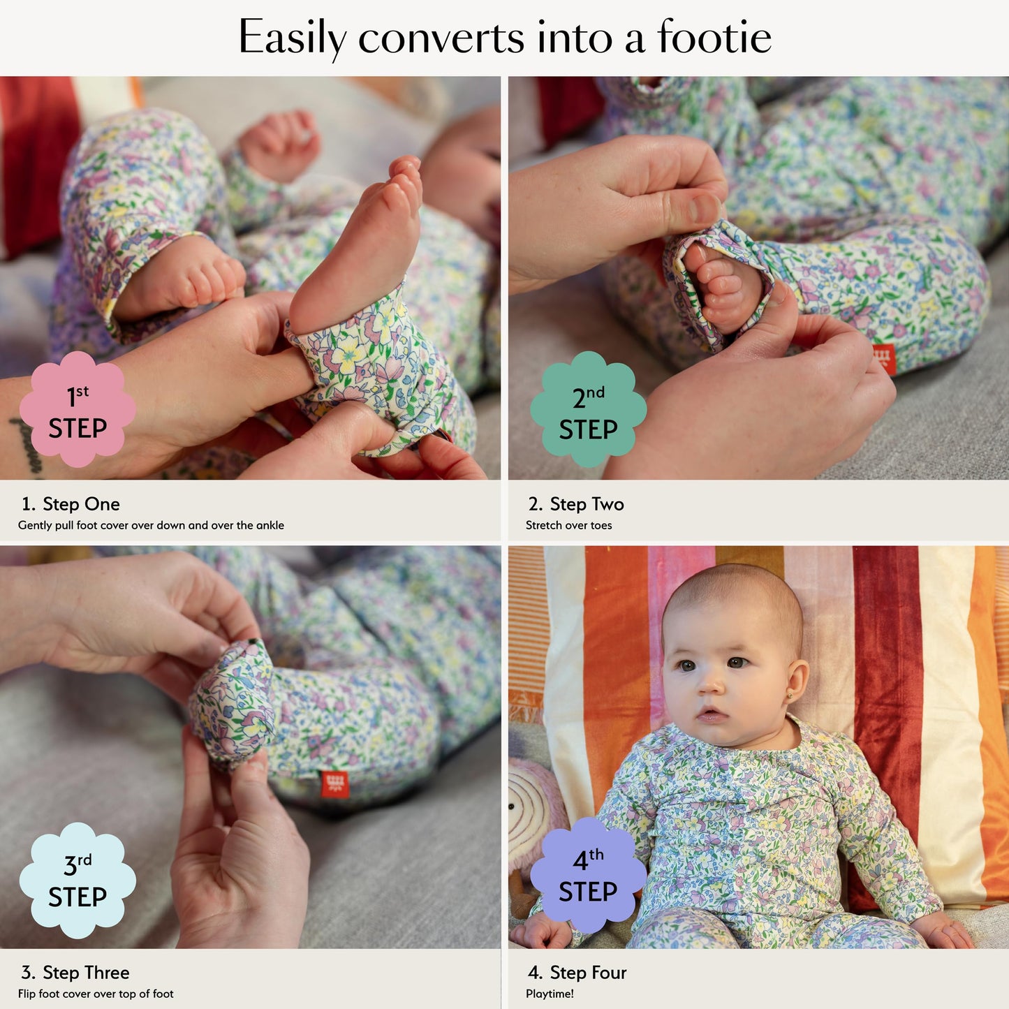 Magnetic Me Cloudstretch 4-Pack Bundle | Magnetic Baby Footie Pajamas