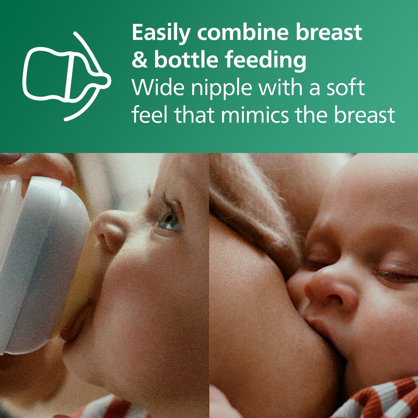 Philips Avent Glass Natural Baby Bottle with Natural Response Nipple.