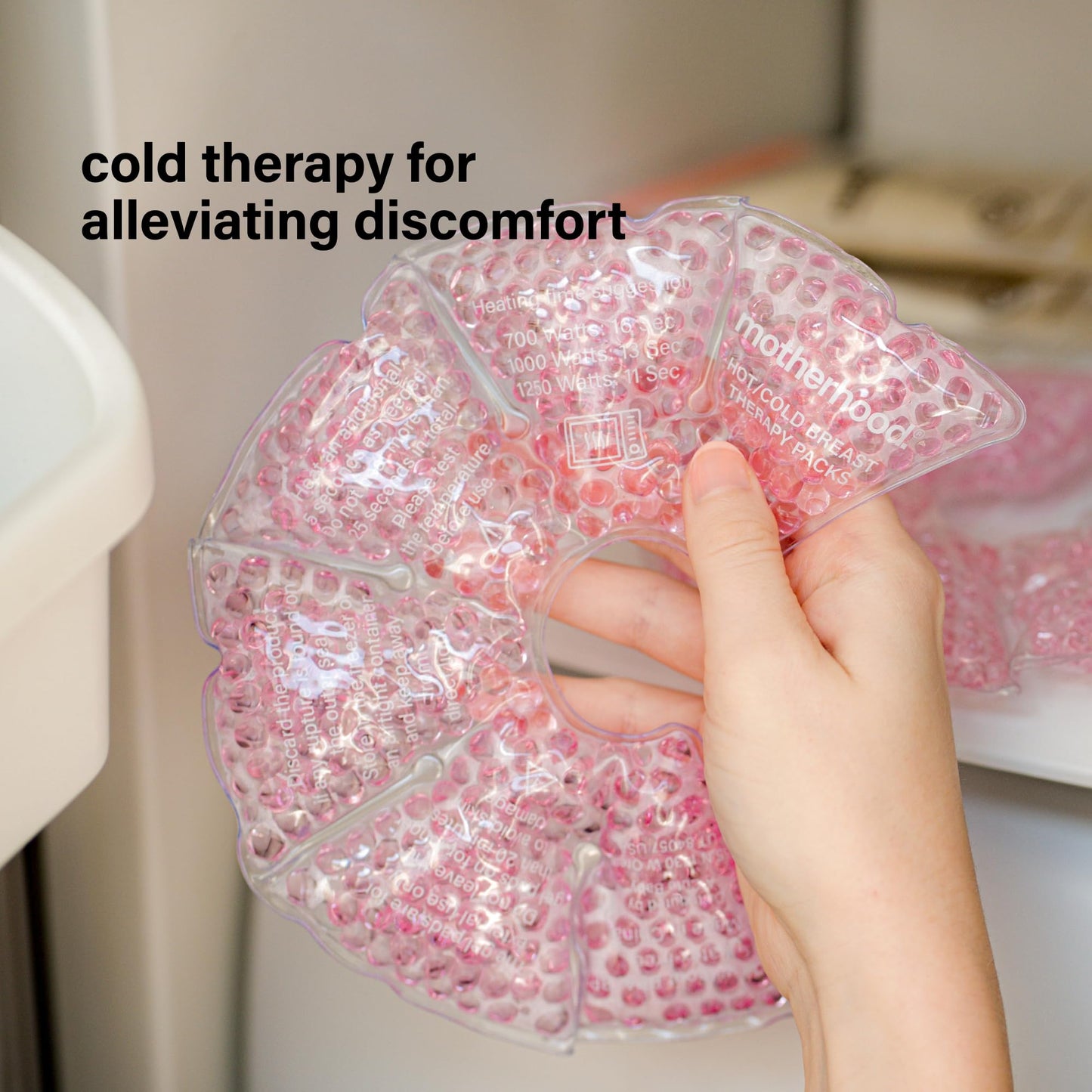 Motherhood Maternity Breast Therapy Packs for Breastfeeding – Hot & Cold Gel Packs for Engorgement, Plugged Ducts & Mastitis Relief, Reusable, Fits Pump Flanges, 2 Pack