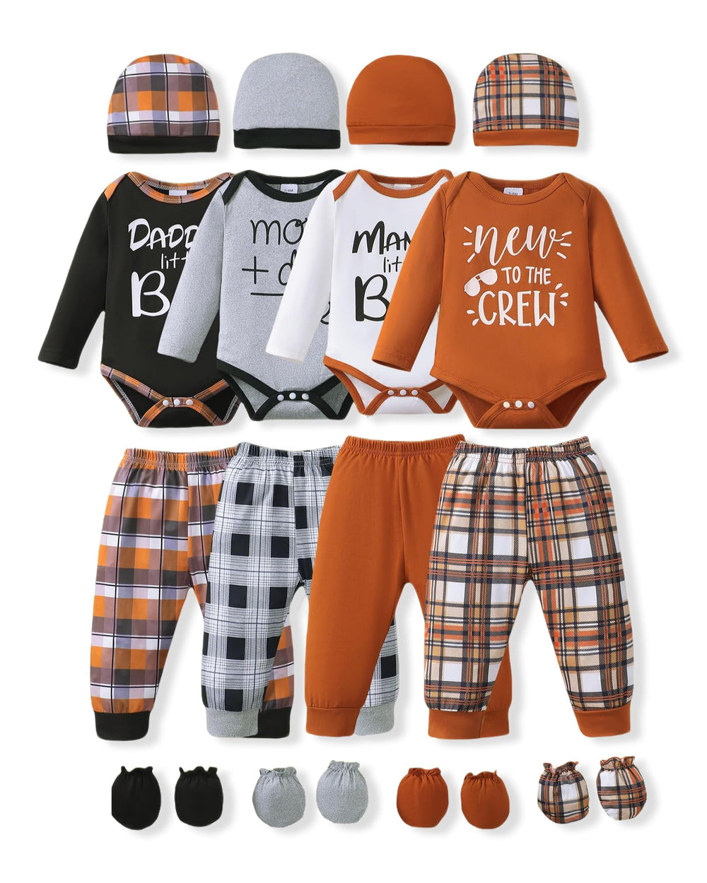 NZRVAWS Newborn Baby Boy Girl Clothes Unisex Preemie Infant Must Have Pants Set Outfits 0-18 Months 20 Pcs Essentials Gift