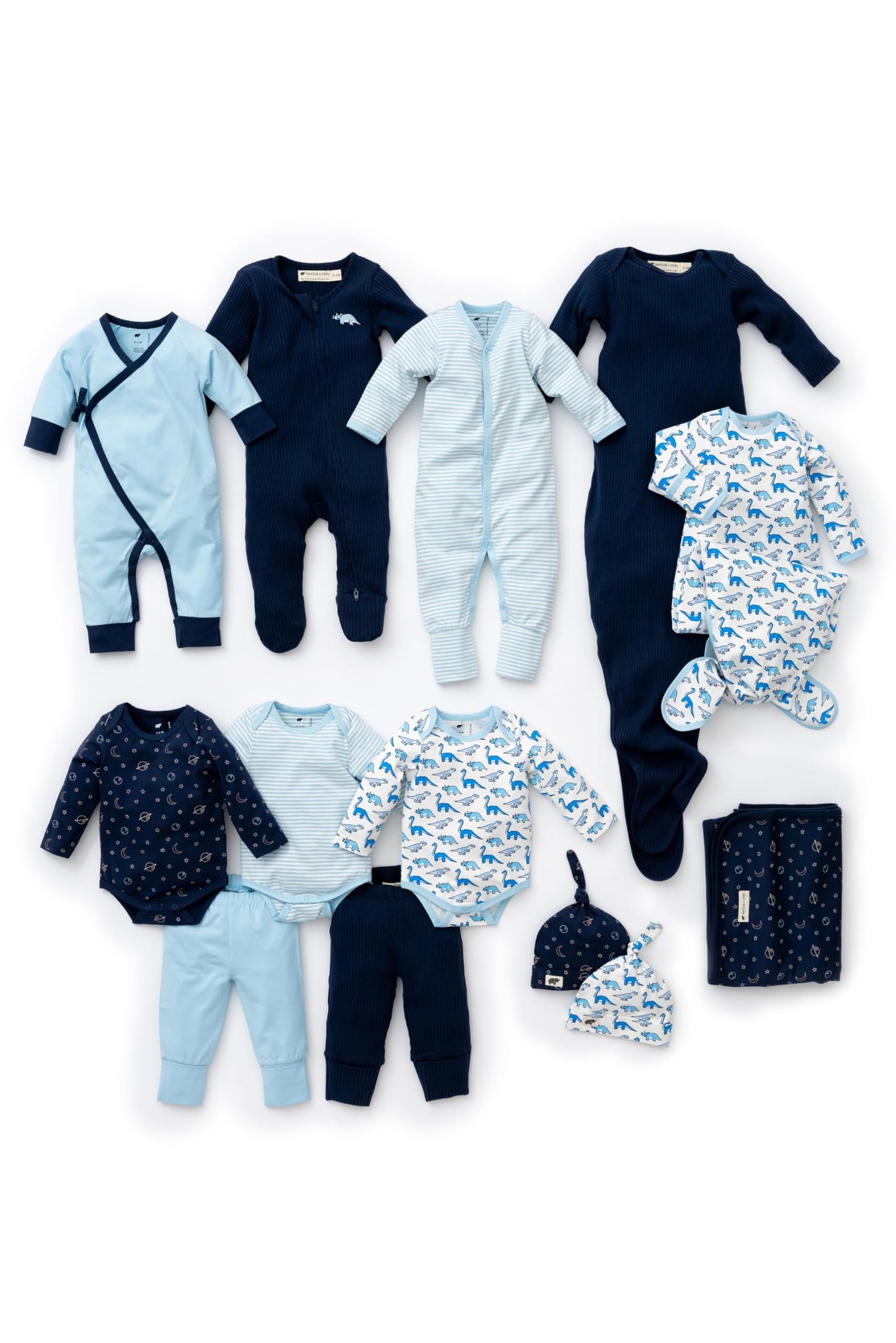 MONICA + ANDY Soft Start Box, Organic Cotton Baby Clothes Set, Super Soft 13-Piece Newborn & Infant Baby Gift Set