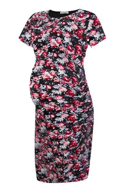 Smallshow Women's Short Sleeve Maternity Dress Ruched Pregnancy Clothes