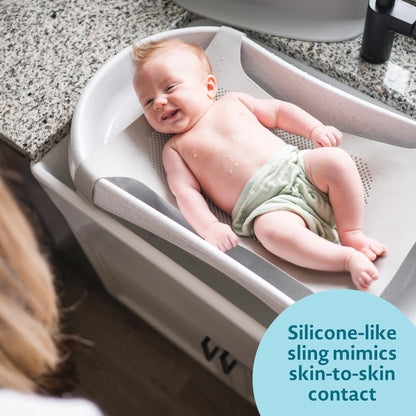 The First Years Rain Shower Baby Spa Baby Bathtub for Newborn to Toddler with Soothing Spray