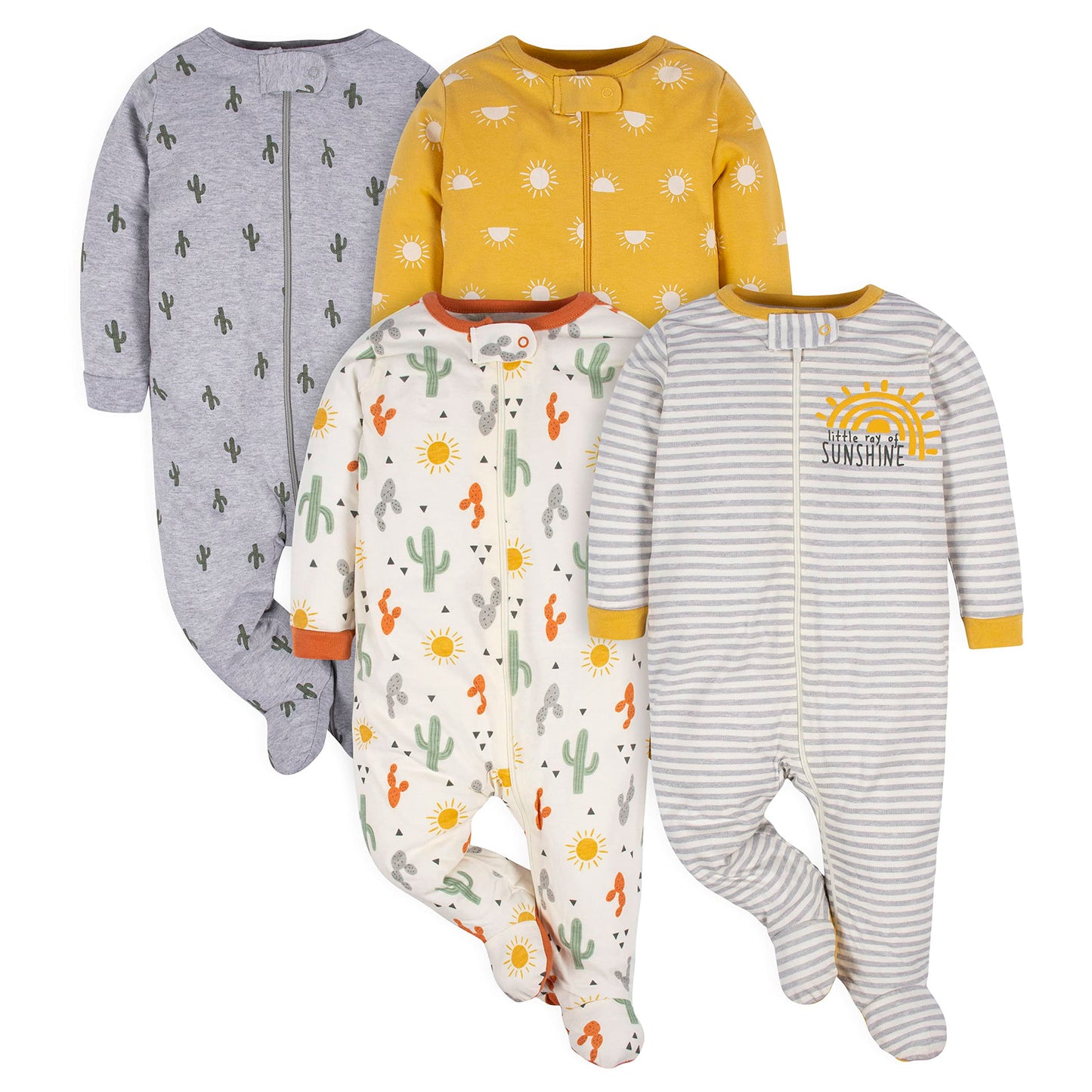Gerber Baby Girls 4-Pack Sleep 'N Play Footie