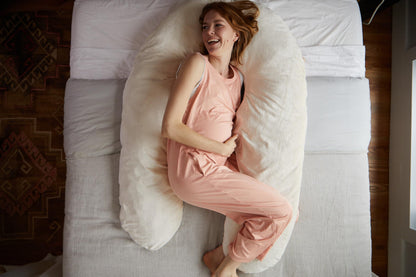 YANA Body Pillow | Luxury Body & Pregnancy Pillow - Organic Bamboo Cotton - Natural Latex Fill - Ergonomic Design - Double Sided - Washable
